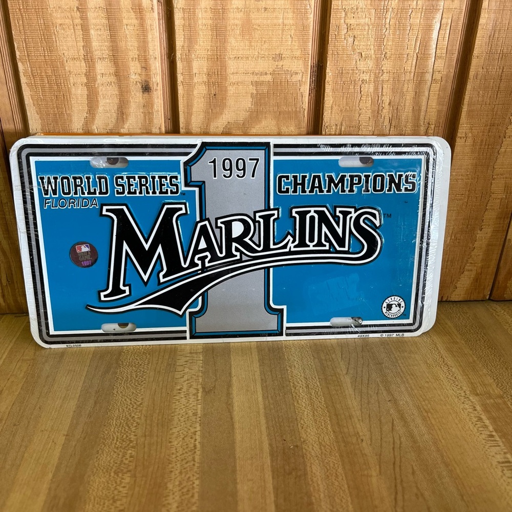MLB Marlins Blue and Silver World Series Champions License Plate